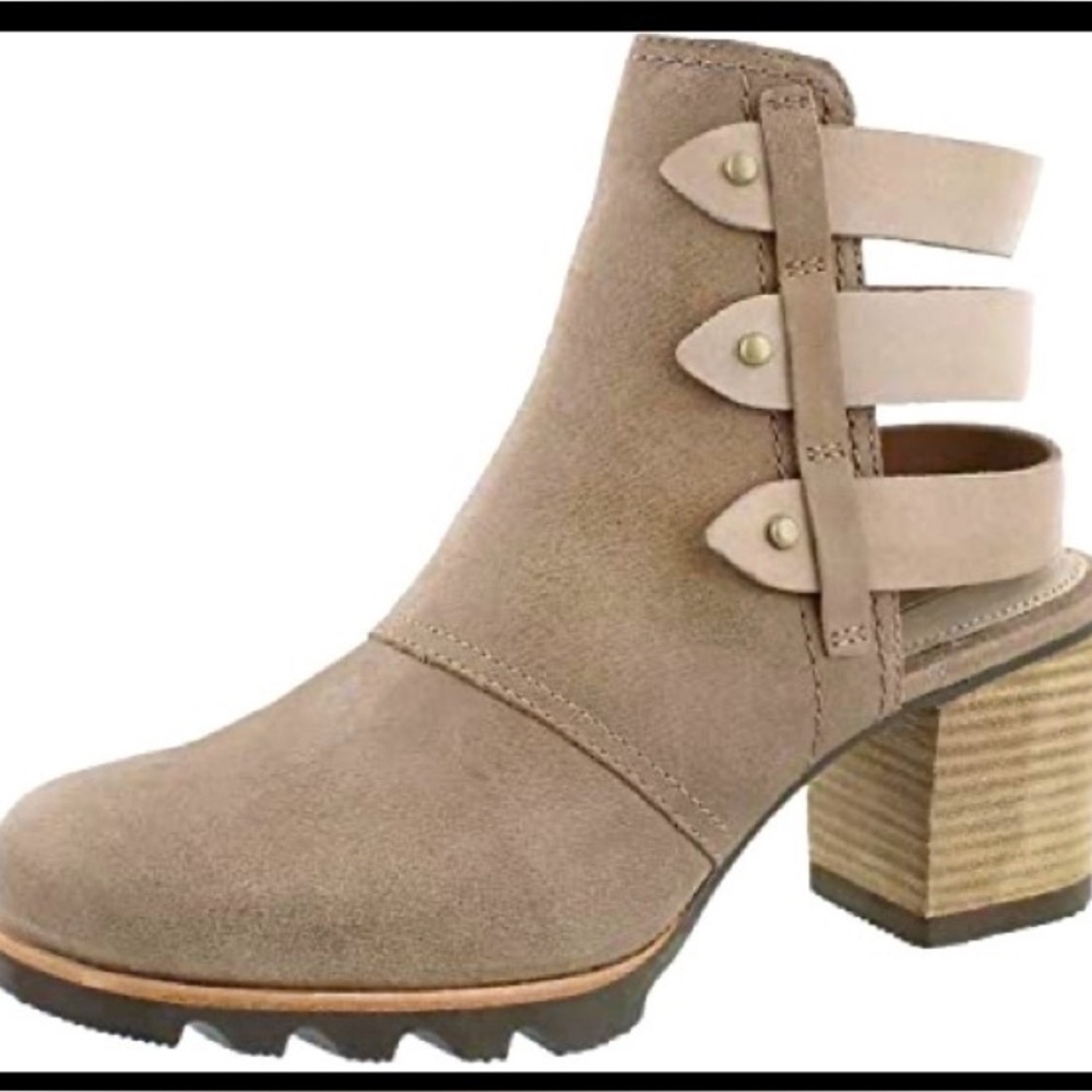Sorel Addington Ankle Open Strap Booties Nude
Beige Taupe Size 8